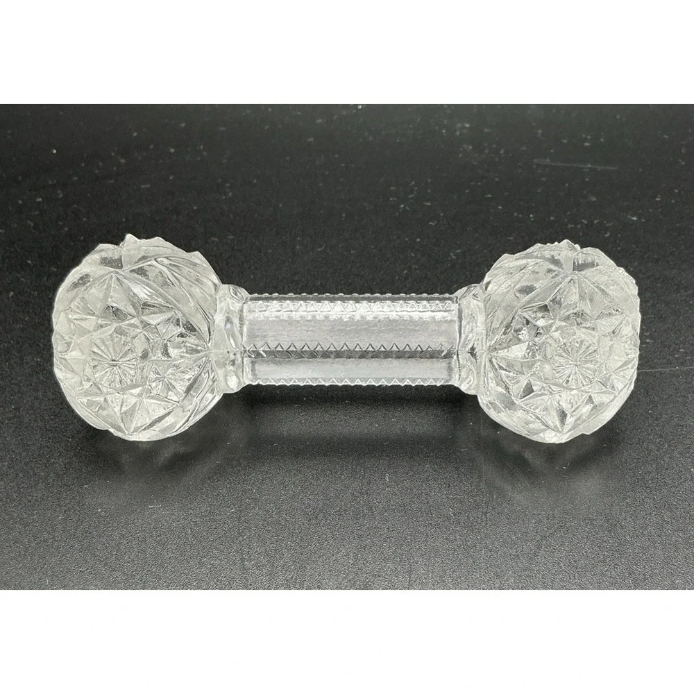 Vintage Imperial Glass Barbell Knife Rest 4